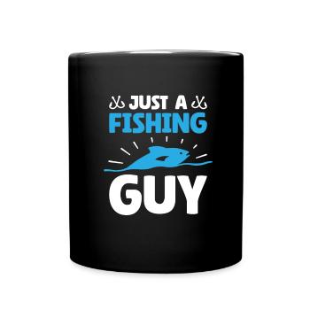 Angler Angeln Just A Fishing Guy - Full Colour Mug - black - Front