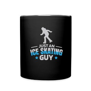 Schlittschuhlaufen juste un patineur sur glace - Mug uni - noir - Devant