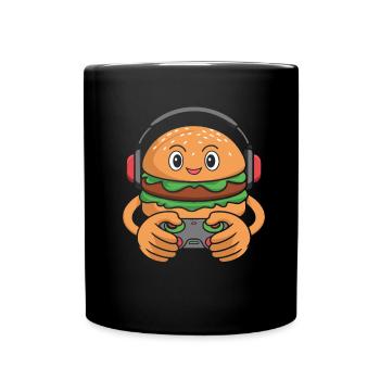 Gamer Gaming Burger Gaming Controller - Tasse einfarbig - Schwarz - Vorne