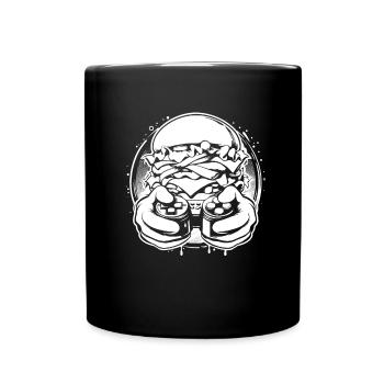 Gamer Gaming Burger Gaming Controller - Tasse einfarbig - Schwarz - Vorne