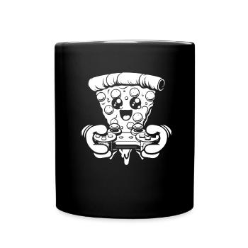 Gamer Gaming Pizza Gaming Controller - Full Colour Mug - black - Front