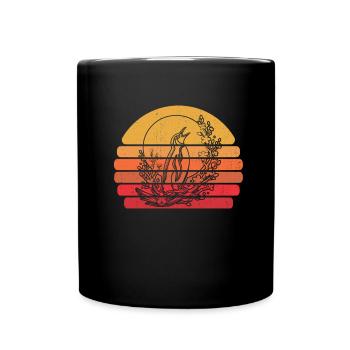 Pinguin Japan Cherry Blossom Moon - Tasse einfarbig - Schwarz - Vorne