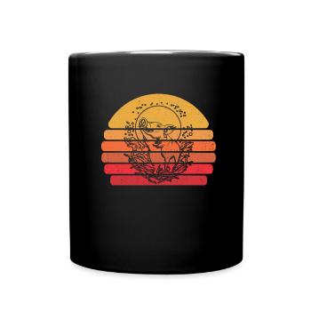 Schwein Schweinebauer Moon Howling - Tasse einfarbig - Schwarz - Vorne