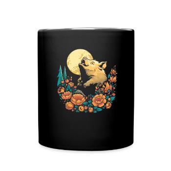 Pig Farmer Wild Flowers Floral Moon - Full Colour Mug - black - Front