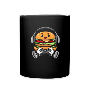 Gamer Gaming Burger Gaming Controller - Tasse einfarbig - Schwarz - Vorne