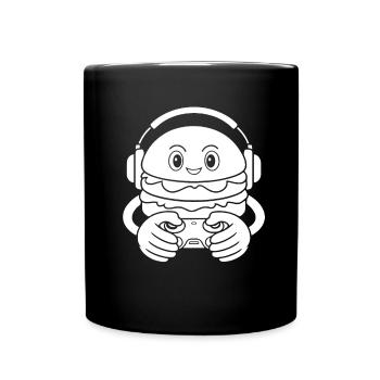 Gamer Gaming Burger Gaming Controller - Tasse einfarbig - Schwarz - Vorne