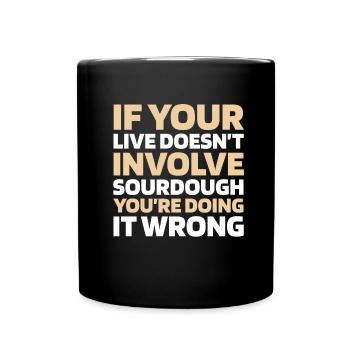 Sauerteig Brot - Tasse einfarbig - Schwarz - Vorne