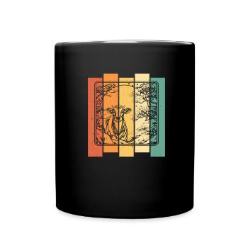 Cow Farmer Livestock Japan Cherry Blossom Moon - Full Colour Mug - black - Front