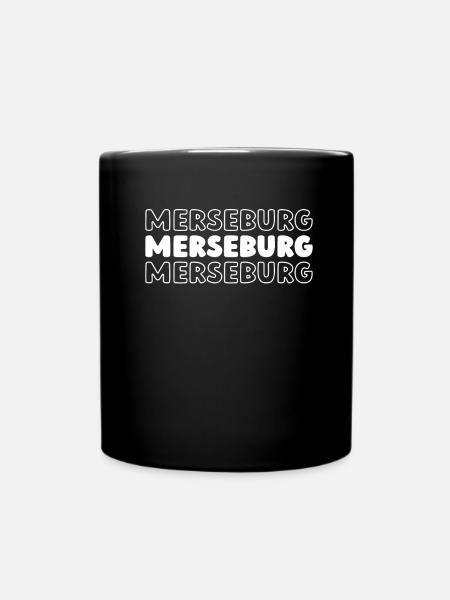 Deutsche Stadt Merseburg Sachsenanhalt - Tasse einfarbig - Schwarz