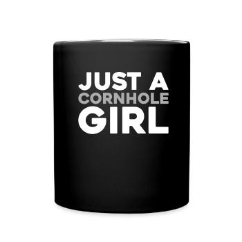Cornhole Blind Hole Game Just A Cornhole Girl - Full Colour Mug - black - Front