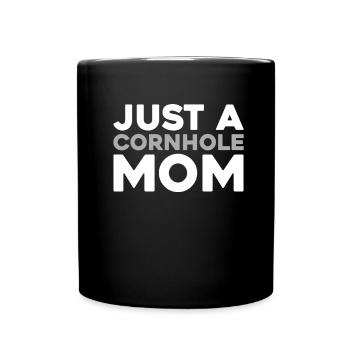 Cornhole Blind Hole Game Just A Cornhole Mom - Full Colour Mug - black - Front