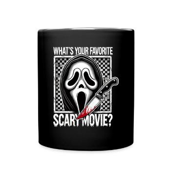 What‘s your favorite scary movie? - Tasse einfarbig - Schwarz - Vorne