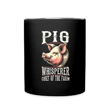 pig farmer head of the farm - Full Colour Mug - black - Front