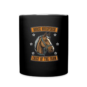 Cheval Equestre Chef de la Ferme - Mug uni - noir - Devant