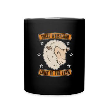 Shepherd Sheep Chief of the Farm - Full Colour Mug - black - Front