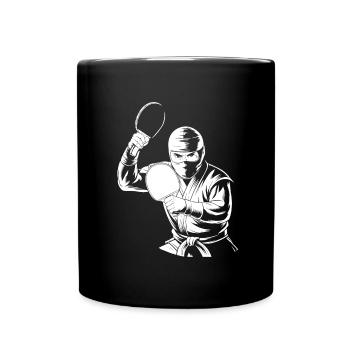 Tischtennis Pingpong Tischtennis Ninja - Tasse einfarbig - Schwarz - Vorne