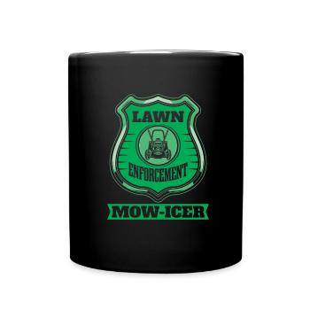 Rasenmäher Mähen - Tasse einfarbig - Schwarz - Vorne