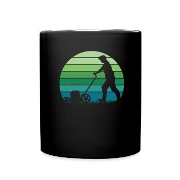 Rasenmäher Mähen - Tasse einfarbig - Schwarz - Vorne