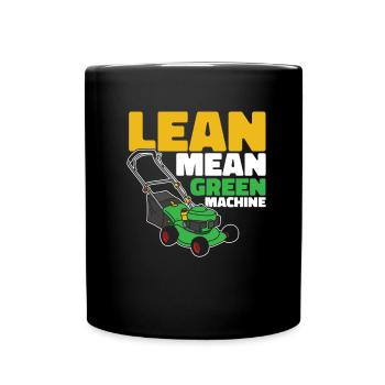 Lawn mower mowing - Full Colour Mug - black - Front