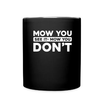 Rasenmäher Mähen - Tasse einfarbig - Schwarz - Vorne