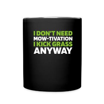 Rasenmäher Mähen - Tasse einfarbig - Schwarz - Vorne