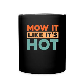 Lawn mower mowing - Full Colour Mug - black - Front