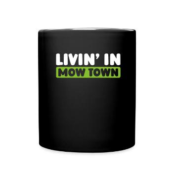 Lawn mower mowing - Full Colour Mug - black - Front