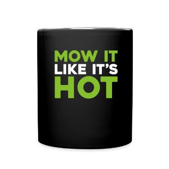 Lawn mower mowing - Full Colour Mug - black - Front