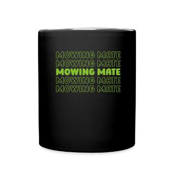 Lawn mower mowing - Full Colour Mug - black - Front