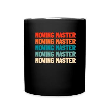Lawn mower mowing - Full Colour Mug - black - Front