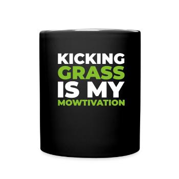 Lawn mower mowing - Full Colour Mug - black - Front