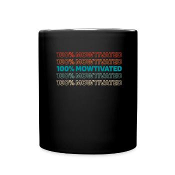 Lawn mower mowing - Full Colour Mug - black - Front