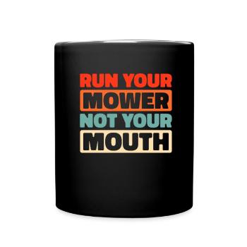 Rasenmäher Mähen - Tasse einfarbig - Schwarz - Vorne