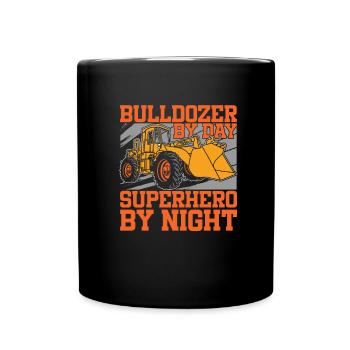 Bulldozer Planierraupe - Full Colour Mug - black - Front