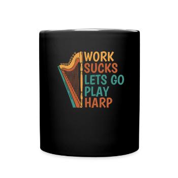 Harfe - Tasse einfarbig - Schwarz - Vorne