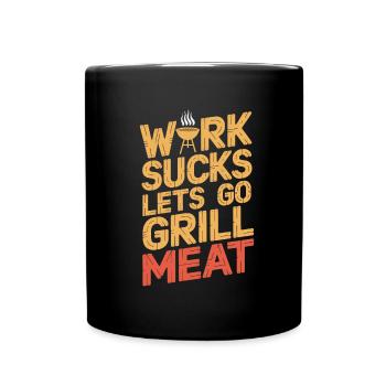 Bbq Grillen - Tasse einfarbig - Schwarz - Vorne