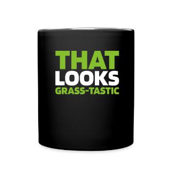 Lawn mower mowing - Full Colour Mug - black - Front