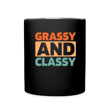 Rasenmäher Mähen - Tasse einfarbig - Schwarz - Vorne