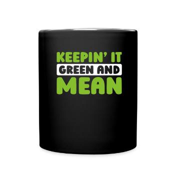 Lawn mower mowing - Full Colour Mug - black - Front