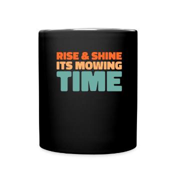 Lawn mower mowing - Full Colour Mug - black - Front