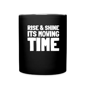 Rasenmäher Mähen - Tasse einfarbig - Schwarz - Vorne