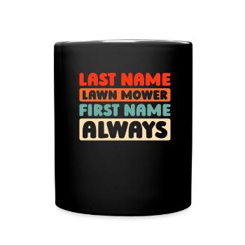 Rasenmäher Mähen - Tasse einfarbig - Schwarz - Vorne