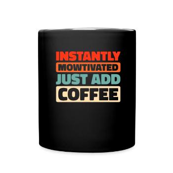 Rasenmäher Mähen - Tasse einfarbig - Schwarz - Vorne