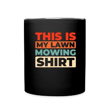 Lawn mower mowing - Full Colour Mug - black - Front