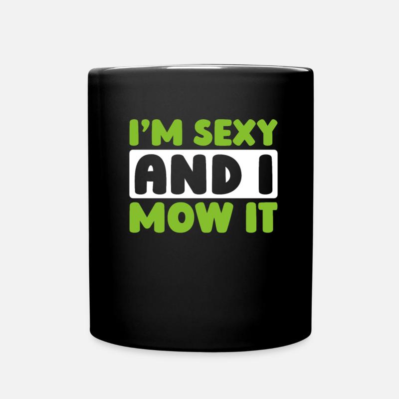 Rasenmäher Mähen - Tasse einfarbig - Schwarz