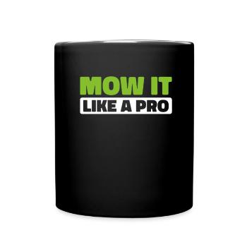 Lawn mower mowing - Full Colour Mug - black - Front