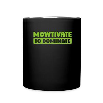 Lawn mower mowing - Full Colour Mug - black - Front