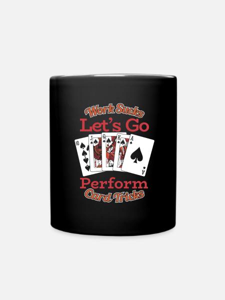 Kartentricks - Tasse einfarbig - Schwarz