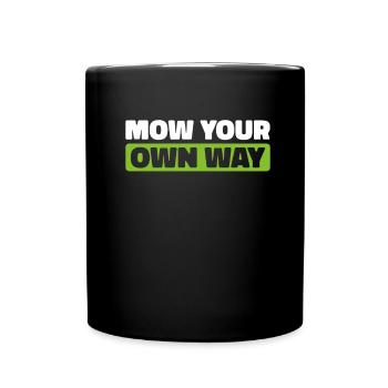 Rasenmäher Mähen - Tasse einfarbig - Schwarz - Vorne