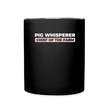 pig farmer head of the farm - Full Colour Mug - black - Front